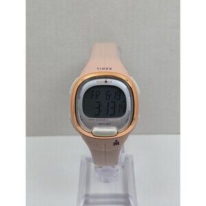 Timex Ironman Transit Womens Pink Rose Gold 10 Lap Chronograph Watch New Battery
